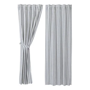 "Sawyer Mill schwarz Zeckenstreifen Vorhang Paneel Set von VHC Marken - 84""x40"" - Bild 1 von 2