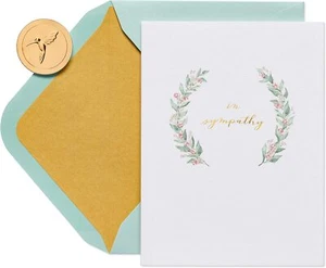 Papyrus Sympathy Card (Elegant Greenery), 6 x 4.5 , Multi - Picture 1 of 7