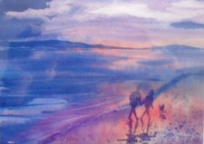 'STROLLING' BLANK GREETING CARD - SUSAN ALISON