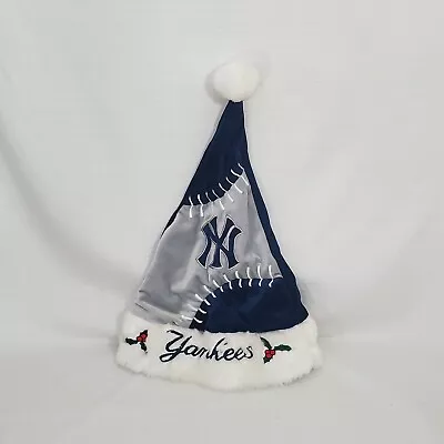 Yankees Christmas Hat / Decoration New York MLB Blue Grey White Very CLEAN Used - Image 1 of 4