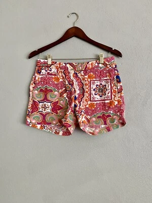 Tommy Hilfiger Mujer Pantalones Cortos Talla 4 Colorido Paisley Floral Vibrante Midi Foto 1 de 4