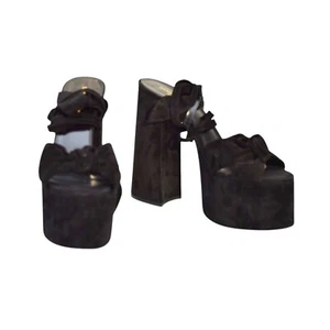Yves Saint Laurent YSL Paige 145mm black suede platform sandals heelssz 39 - Picture 1 of 10