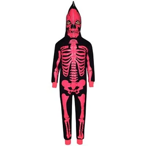 Kids Boys Girls Skeleton Print A2Z Onesie One Piece Halloween Costume 5-13 Years - Picture 1 of 7