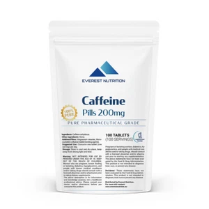 Caffeine Tablets 200mg – Extra Energy & Mental Focus – Strong Pharma Pills - Picture 1 of 10