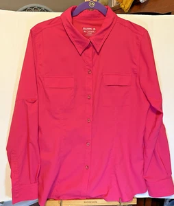 Reel Legend Womens Saltwater Button Down Shirt Size M Long Sleeve Hot Pink - Bild 1 von 12