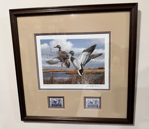 Ducks Unlimited NJ Waterfowl 1985 STAMPS & PRINT David Maass #4144 Matted Framed - Picture 1 of 19