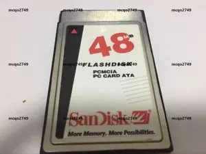 CARTE PC SANDISK 48 MB FLASH PCMCIA CARTE ATA FLASH CARD - Photo 1/2