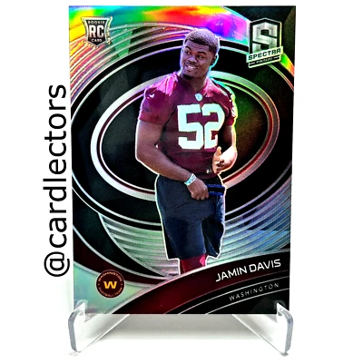 2021 Panini Spectra Football JAMIN DAVIS #188 RC Silver PRIZM SP /149 COMMANDERS - Image 1 of 3