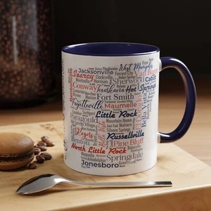 Taza de Arkansas Cities, taza del estado natural, recuerdo de Arkansas, regalo de Arkansas  - Imagen 1 de 7