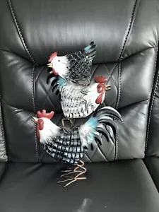 Metal 3 Tier Standing Rooster Kitchen Decor 21” High X 13” W. - Picture 1 of 7