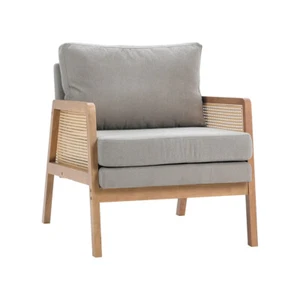 Grey Upholster Lounge Relaxing Recliner Chair Comfortable Armchair Cushion Sofa - Picture 1 of 8