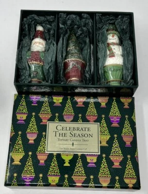 Christmas Topiary Candle Trio by The White Barn Candle Co Vintage NEW - Image 1 of 4