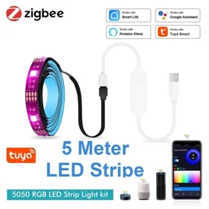 Zigbee LED Streifen 5 Meter RGB Strip 5V USB 5m Tuya Smart IoBroker Controller - Bild 1 von 10