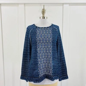 Kikit Women's Sweater Large Blue Long Sleeve Knit Pullover Boat Neck - Picture 1 of 8