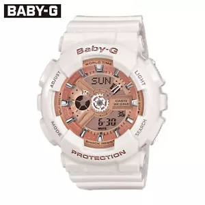 Casio G-Shock Baby-G BA-110-7A1 stoßfeste weiß rosa Analog Digitaluhr - Bild 1 von 6