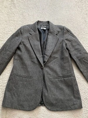Blazer Sag Harbor Mujer Mezcla de Lana Manga Larga Forrado Muesca Carbón Pequeño 4P Foto 1 de 4