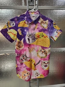 Funnycokid Shirt - Girls Small - Cats Tacos Kittens - Button Front - Super Fun - Picture 1 of 5