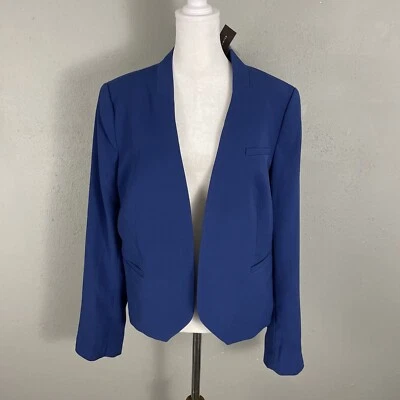 NEW The Limited Collection $118 Blazer Jacket Size L Blue Open Front Modern - Image 1 of 4