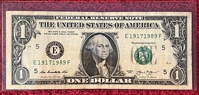 BIRTHDAY 2013 $1 DOLLAR LOVED ONE TRIBUTE 1917 - 1989 MEMORIAL￼ REMEMBRANCE NOTE - Image 1 of 2