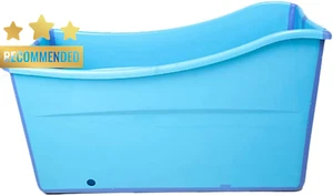 Large Foldable Bath Tub Bathtub for Adult Children Baby Toddler Blue - Picture 1 of 12