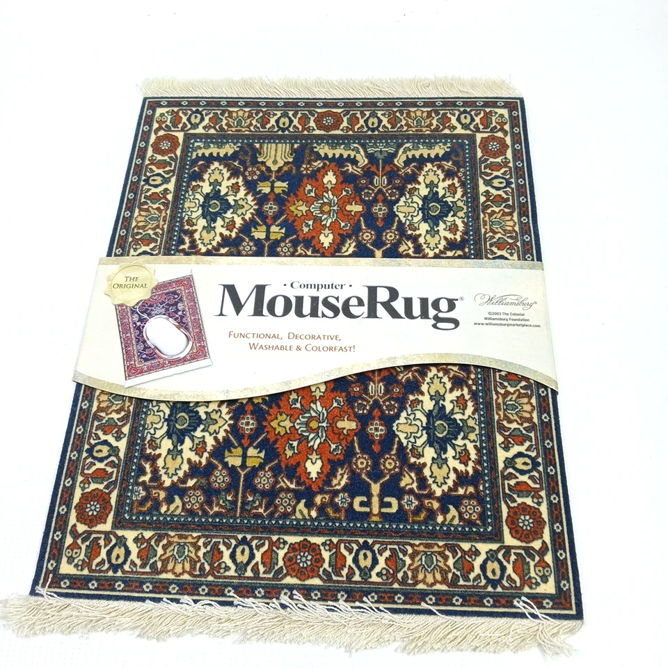 Vtg Mouse Rug 10" X 7" - Computer Mouse Pad "The KUBA Oriental" Williamsburg - Image 1 of 3