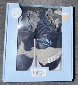 Robeez Let’s Go Schwimmschuhe weiche Sohle Lederschuh Wal 12-18m Neu BA3 - Bild 1 von 9