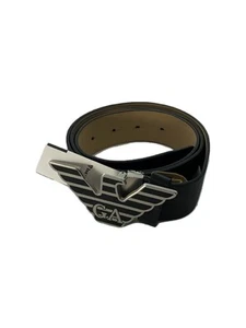 EMPORIO ARMANI BELT LEATHER BLK MEN - Picture 1 of 5