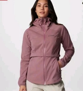 Womens COLUMBIA Omni-Heat Gold Canyon Meadows Softshell Hooded Jacket Sz XXL FIG - Picture 1 of 10