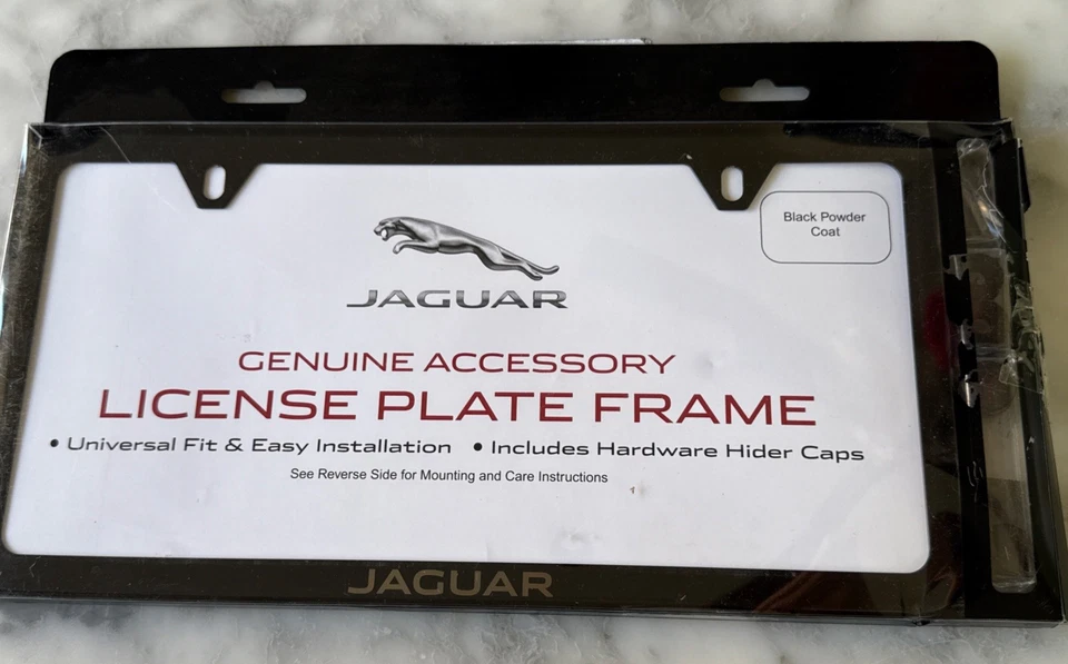 JAGUAR OEM BLACK SLIMLINE LICENSE PLATE FRAME - T2R23568 - Image 1 of 4