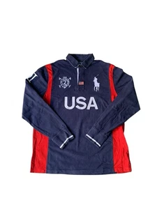 Camisa de Rugby Polo Ralph Lauren Para Hombres XL Azul EE. UU. Poni Grande - Imagen 1 de 11