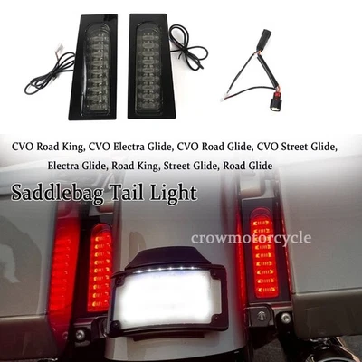 Para Harley Road Glide Custom FLTRX 2015-2023 NUEVO Alforja Negra Luz Trasera LED Foto 1 de 4
