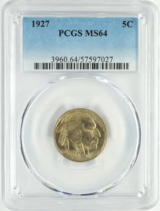 1927 INDIAN HEAD BUFFALO NICKEL 5C PCGS MS 64 - Picture 1 of 2