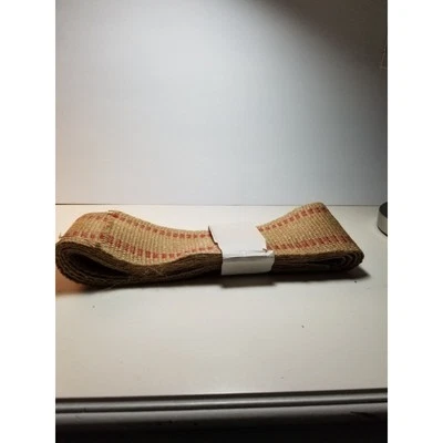 Burlap Christmas Ribbon With Red Accents. 3 Ft. X 3 In. Wide - Image 1 of 3