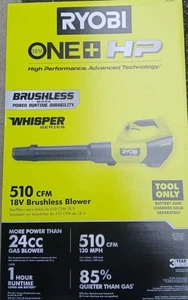 RYOBI PBLLB01B 18V ONE+ HP Brushless Cordless 510CFM Blower (Tool Only) NEW - Picture 1 of 3