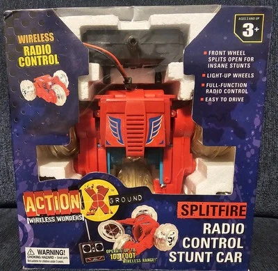 Action X Ground Wireless Wonders Splitfire Radio Control Stunt Car Vintage RC - Image 1 of 4