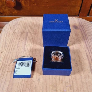 Swarovski Nirvana Cocktail Ring Silk Rose Gold Size 52 Clear Crystal New - Picture 1 of 7