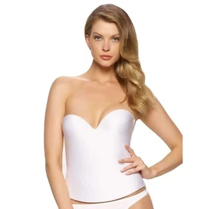 U Choose Felina 7643 Seamless Pad Hidden Wire Bustier Longline Bridal UW Bra NWT - Picture 1 of 1