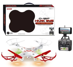 Hawk Eye D-15F Radio Controlled Live Feed Drone 2.4GHZ 6-Axis Quadcopter White - Picture 1 of 3