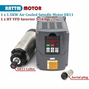 1.5KW Air Cooling Spindle Motor ER11 24000RPM 220V+HY Inverter for CNC Engraving - Picture 1 of 10