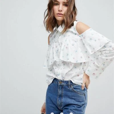 Blusa Paul & Joe Sister Ditsy Blanca Estampado Floral Volantes Talla US 4 Foto 1 de 4