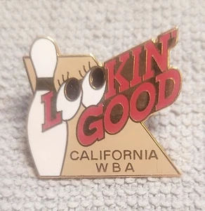 Lookin' Good California WBA Pin Bowling Red Letter Black Eyes Free Shipping - Picture 1 of 2