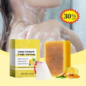 1x Zitrone Kurkuma Kojisäure Seife dunkle Flecken Aufhellung Hautbleichung Aufhellung - Bild 1 von 12