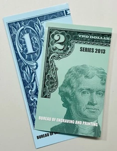 2013 $2 4-NOTE AND 2017 $1 5-NOTE UNCUT CURRENCY SHEETS DALLAS/ATLANTA FRB’S - Picture 1 of 6