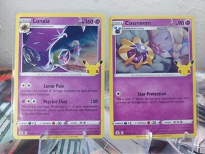 🔥Pokémon TCG-Lunala-Holo Rare-015/025 + Normal Cosmoen Celebrations NM!🔥 - Picture 1 of 5