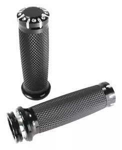 Griffe - 1 Zoll - Alu - Techno - schwarz → Yamaha XVS 650 Drag Star + Classic - Bild 1 von 4