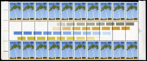 AUSTRALIA 1978 Trees - Ghost Gum Gutter Block of 20 x 25c w. Sheet Number MNH (A - Picture 1 of 2