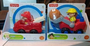Fisher Price Little People Eddie & Firetruck + Koby & Loader Brandneu - Bild 1 von 4