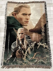 Lord of the Rings Legolas Woven Tapestry Throw Blanket Tolkien 43x67 - Picture 1 of 8