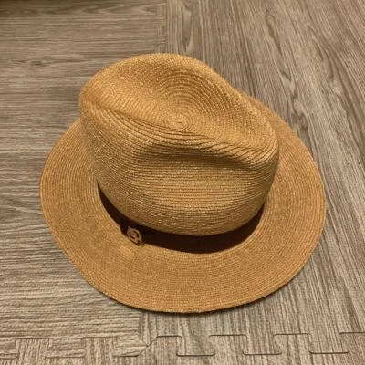DSQUARED2 Sombrero Panamá Beige Natural Mujer Damas Casi Sin Usar Auténtico Foto 1 de 4