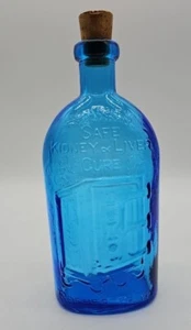 Vintage Franks sichere Nierenleberheilung kobaltblaue Flasche Rochester NY - Bild 1 von 13